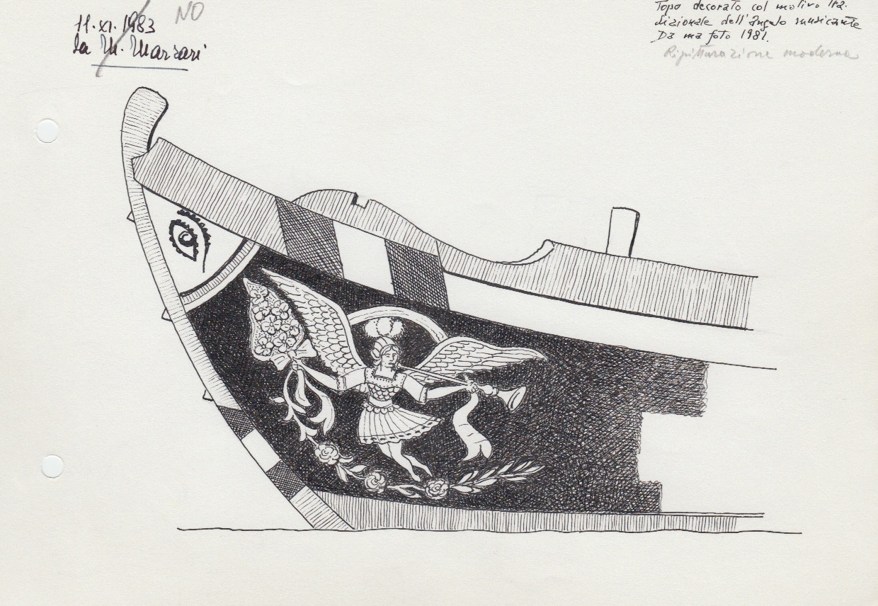 575 Topo decorato col motivo tradizionale dell'Angelo Musicante - da foto 1981